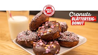 Cronuts Einfaches Rezept für Donuts aus Blätterteig 🍩 [upl. by Armilda]