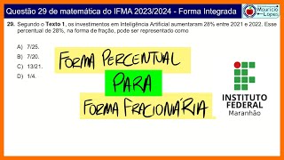 14  Questão 29 IFMA 20232024  Forma Integrada [upl. by Itsym228]