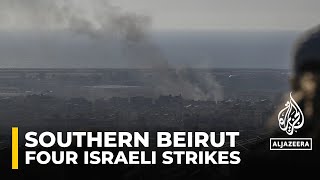 Four Israeli strikes on Beirut’s southern suburbs in past few hours  AJE correspondent [upl. by Bohlen]