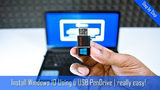 How to Install Windows 10 From USB Flash Drive Complete Tutorial [upl. by Alilak]