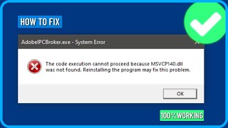 How to Fix MSVCP140dll Is Missing or Was Not Found in Windows 111087 [upl. by Merriam]