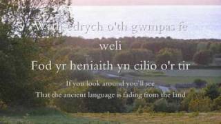 Wrth Feddwl am fy Nghymru  Dafydd Iwan geiriau  lyrics [upl. by Leda526]