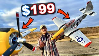 Two UNDER 200 RC Warbird Planes  Arrows P51 Mustang amp T28 Trojan [upl. by Ladnik]