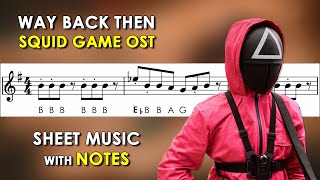 Way Back Then  Sheet Music with Easy Notes for Recorder Violin  Backing Track  Squid Game [upl. by Idner]