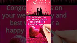 Heart Touching Congratulations For Wedding Wishes shorts [upl. by Eneli496]