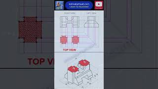 HOW TO DRAW Orthographic Projection  ENGINEERING DRAWINGS  Short [upl. by Narol]