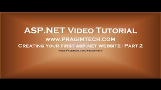 Creating ASPNET website Part 2 [upl. by Renny]