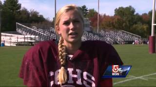 High school football team welcomes female field goal kicker [upl. by Orin]