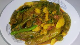 মাছ ছাড়া শিম আলুর তরকারি Potato with Flat Beans Curry Shim Alur torkari Litas recipe [upl. by Newell]