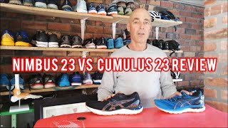 Asics Nimbus 23 VS Asics Cumulus 23 Review [upl. by Cornia]