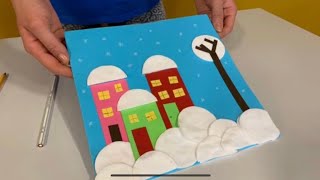 Realizziamo UN PAESAGGIO INVERNALE  Video tutorial  Lavoretti per bambini  Lavori fai da te  DIY [upl. by Karie491]