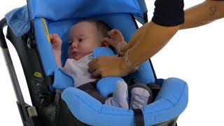 Doona Car Seat How To Use  Fastening the Harness [upl. by Nonez]