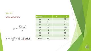 MEDIDAS DE TENDENCIA CENTRAL PARA DATOS AGRUPADOS [upl. by Sirc16]