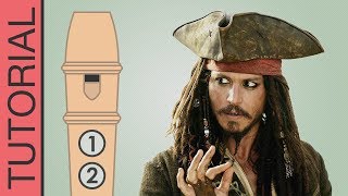 Pirates of the Caribbean Theme Song  Recorder Flute Tutorial [upl. by Nodnarg]