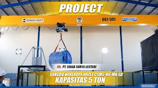 MELIHAT LEBIH DEKAT PROYEK SUNGDO OVERHEAD CRANE 5 TON DI PT SINAR SURYA LESTARI [upl. by Lodie]