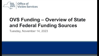 VOCA Funding Overview Fall 2023 Update Webinar on November 15 2023 [upl. by Josephine213]