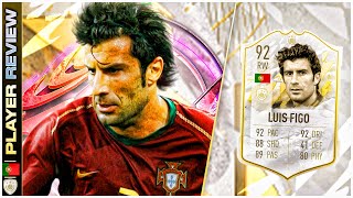 WHAT A CARD PRIME ICON 92 RATED LUIS FIGO PLAYER REVIEW  FIFA 22 ULTIMATE TEAM [upl. by Adnahsor]