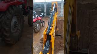 Jcb ramu working in rain 🌧️🌧️🌧️jcbramu jcbworkingvideo jcb [upl. by Bollinger]