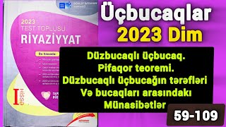 Düzbucaqlı üçbucaq  Pifaqor teoremi 59109 dim toplu izahı riyaziyyat buraxılış [upl. by Yerffoj]