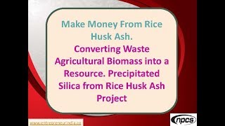 Make Money From Rice Husk Ash  Converting Waste Agricultural Biomass into a Resource [upl. by Eenitsed495]