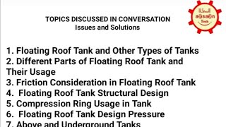 IampS on Floating Roof TankFRTampOther Types Parts of FRT Structural Design in FRT Compression Ring [upl. by Golanka18]