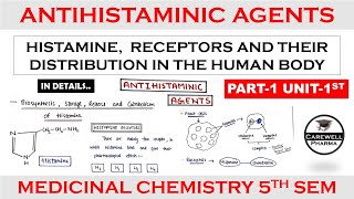 Antihistamine agents  Histamine  Receptors  Part 1 Unit 1  medicinal chemistry 5th semester [upl. by Noteloc]