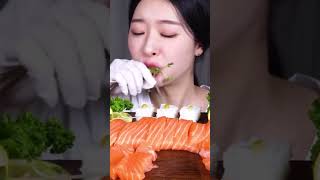 salmon mukbang asmr fypシ゚viral mukbang eattingsounds asmr salmon [upl. by Amla289]