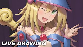 Live Drawing Drawing Dark Magician Girl 4 [upl. by Wolfort]