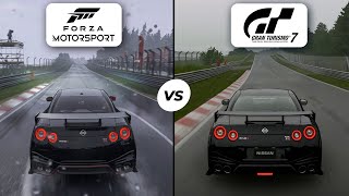 Forza Motorsport VS GT7  Xbox Series X vs PS5  Rain in Nordschleife Graphics Comparison 4K 60FPS [upl. by Ettennad]