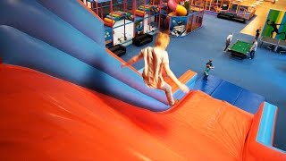 Huge Fun Jump Slide for Kids at Stellas Lekland indoor playground family fun [upl. by Furr]