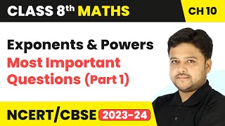 Exponents and Powers  Most Important Questions Part 1  Class 8 Maths Chapter 10  CBSE [upl. by Yreffeg]