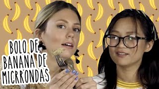 🍌 BOLO DE BANANA fit prático barato de MICROONDAS ☕❣🍵 [upl. by Atyekram900]