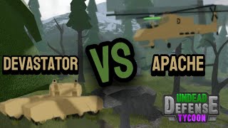 UNDEAD DEFENSE TYCOON  Helicoptero quotApachequot vs Tanque quotDevastatorquot ¿Cual es mejor [upl. by Adnoraj]