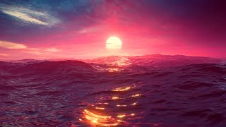 Calming Ocean Sunset Ambience  12 Hours  4K Ultra HD [upl. by Haleak]