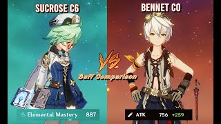 Sucrose C6 vs Bennet C0  Buff Comparison  Genshin Impact [upl. by Navannod]