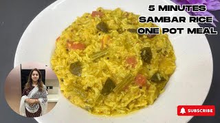 Sambar Rice In Pressure Cookerसांबर चावलHealthy One Pot MealLunch Box RecipeInstant Sambar Rice [upl. by Tallula]