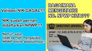 Validasi NIK Gagal NPWP Online Cara cek NPWP aktif atau tidak [upl. by Malvina441]