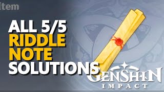 Riddle Note Genshin Impact All 55 [upl. by Emili766]