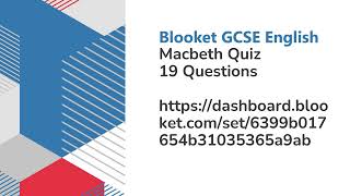 Blooket GCSE English Macbeth Quiz 19 Questions [upl. by Corette]