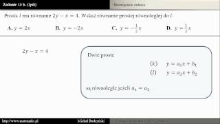 Zadanie 13b  matura z matematyki Proste równoległe zestaw 1 [upl. by Hsoj]