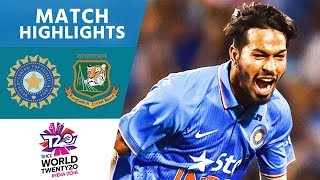 3 Wickets In Crazy Final Over  India vs Bangladesh  ICC Mens WT20 2016  Highlights [upl. by Anneirb763]