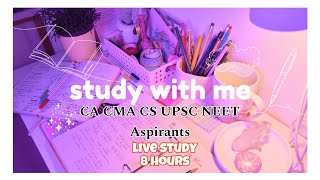 Study with me for Exam Preparation 2024  Live Session  CA CMA CS UPSC NEET [upl. by Hanshaw]