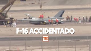 Así quedó el avión F16 de la FACH accidentado en Iquique [upl. by Acnoib]