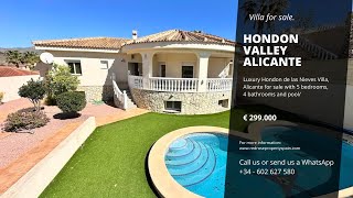 Villa for sale in the Hondon valley Hondon de las Nieves Alicante [upl. by Eileme]