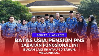 Berkat UU ASN 2023 Batas Usia Pensiun PNS Jabatan Fungsional Ini Bukan Lagi 58 atau 60 Tahun [upl. by Nnair]