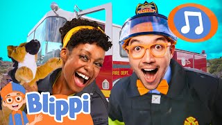 🚒 NEW Blippis Fire Truck Song KARAOKE 🚒 BLIPPI amp MEEKAH KIDS SONGS  Sing Along With Me [upl. by Ozne]