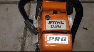 Stihl 036 Pro Rebuild  Part 1 [upl. by Halludba]