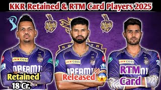 IPL 2025  KKR Retained Players IPL 2025  KKR RTM Card Players  KKR Retained Players 2025 [upl. by Darby]