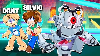 ¡No DEJES que TE ATRAPE el ROBOT GIGANTE🔪🤖😲ROBLOX ESCAPE EVIL con SILVIOGAMER PANCRACIO y PERMON [upl. by Ailenroc816]