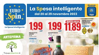 VOLANTINO EUROSPIN dal 20 al 29 novembre 2023 anteprima [upl. by Ylrad]